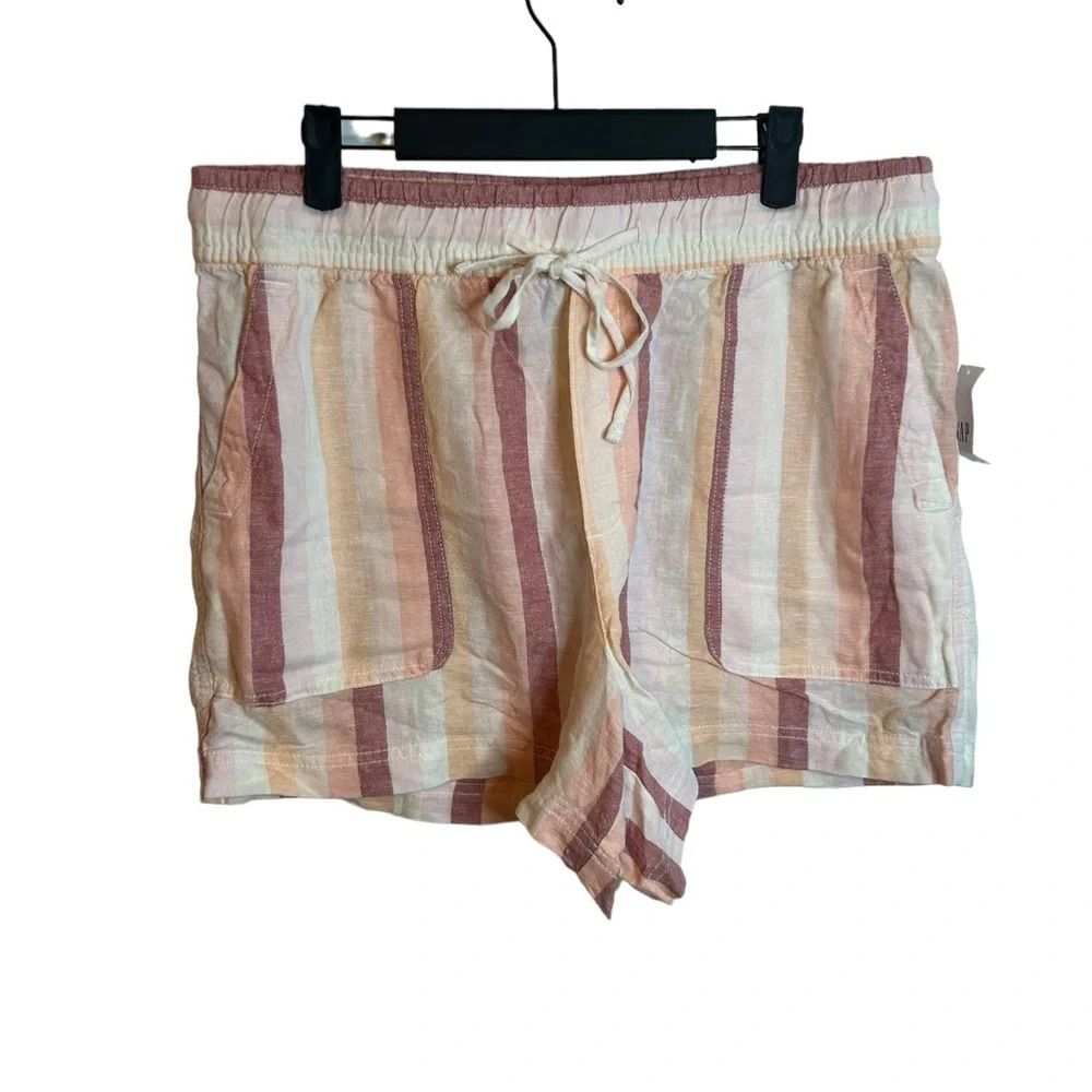 NWT GAP PINK STRIPED LINEN SHORTS